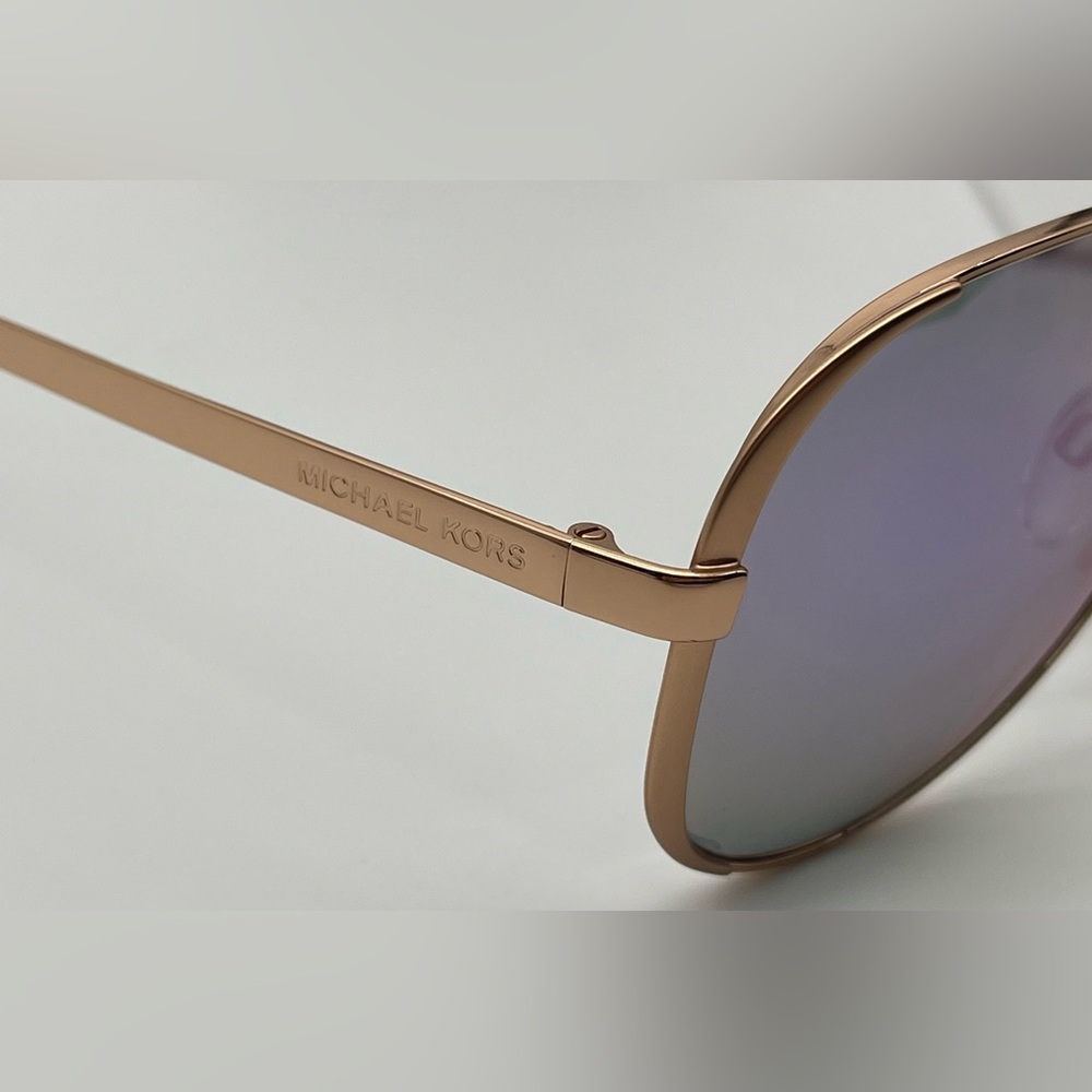 Michael Kors Rose Gold Purple Mirror Aviator Sunglasses - Picture 7 of 14